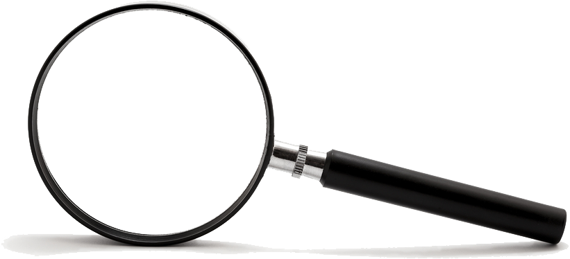 Magnifying glass symbolizing proofreading services.