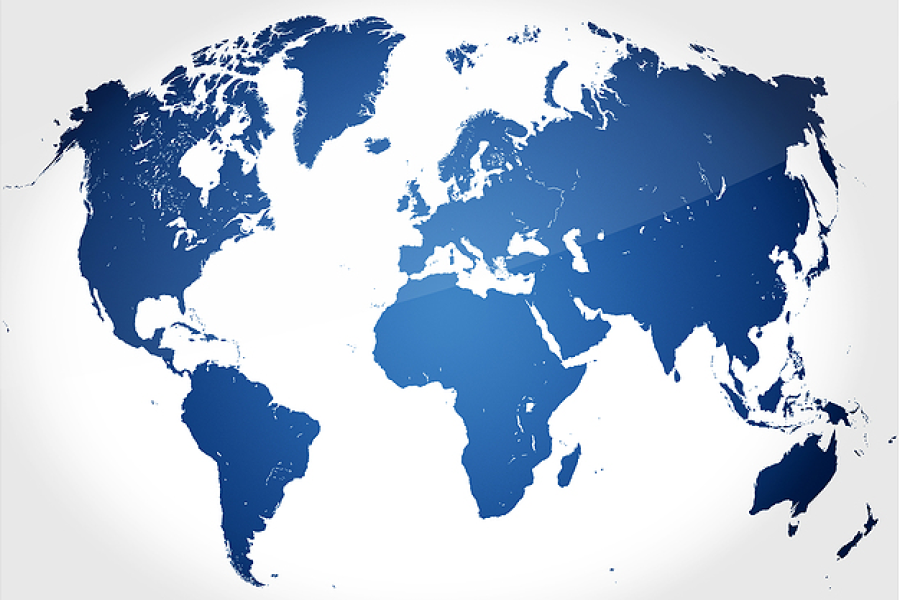 Map representing the importance of language services for global communication.